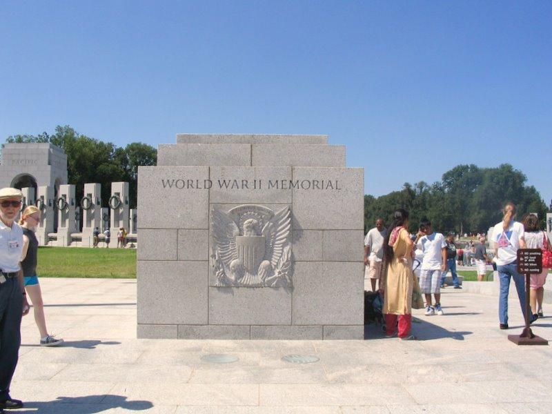 IMG_2878.jpg - At the National World War II Memorial in Washington, D.C., Joe Boone peeking from the L side
